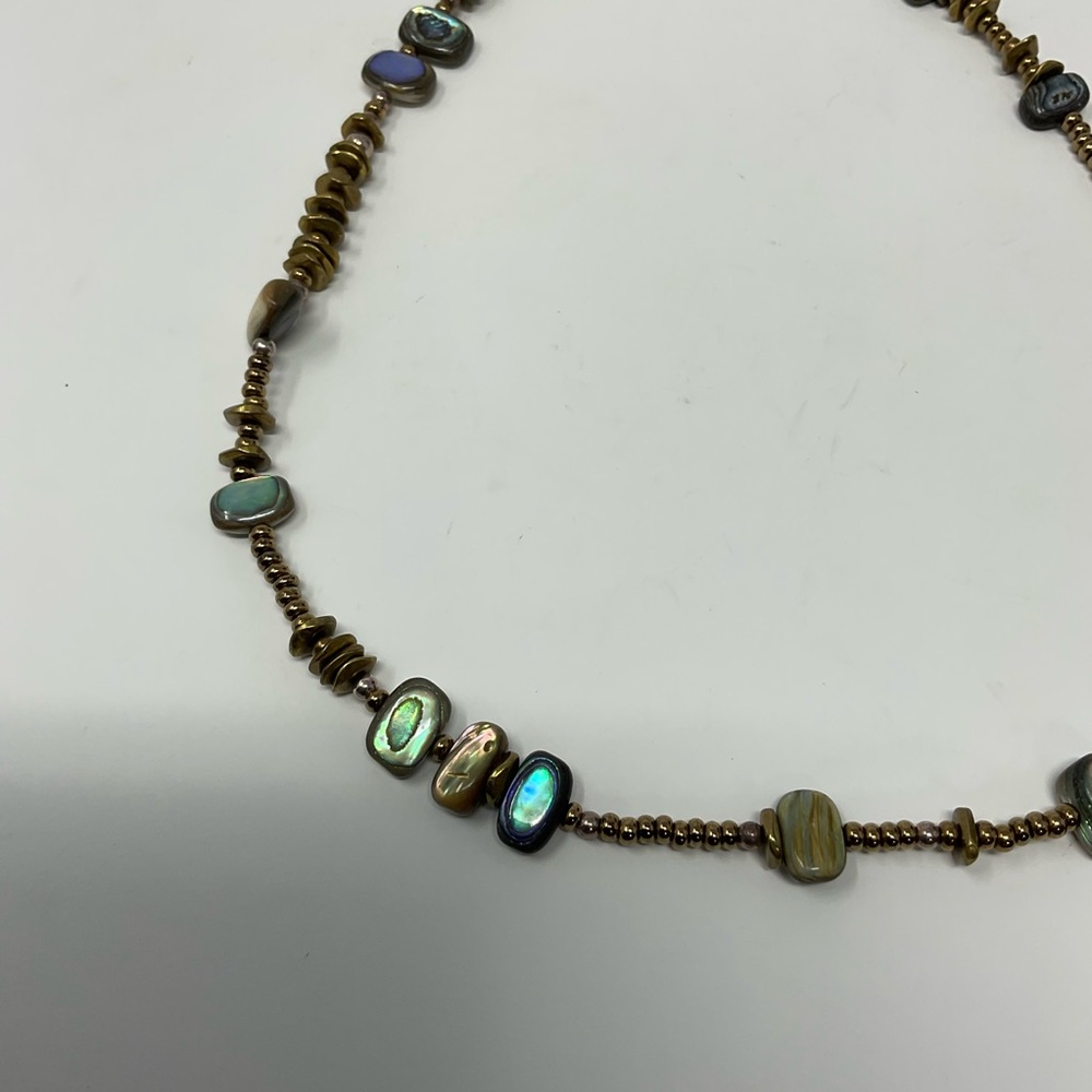 Silpada Sterling Silver Abalone Shell Bronze Bead Necklace EUC - Picture 5 of 10